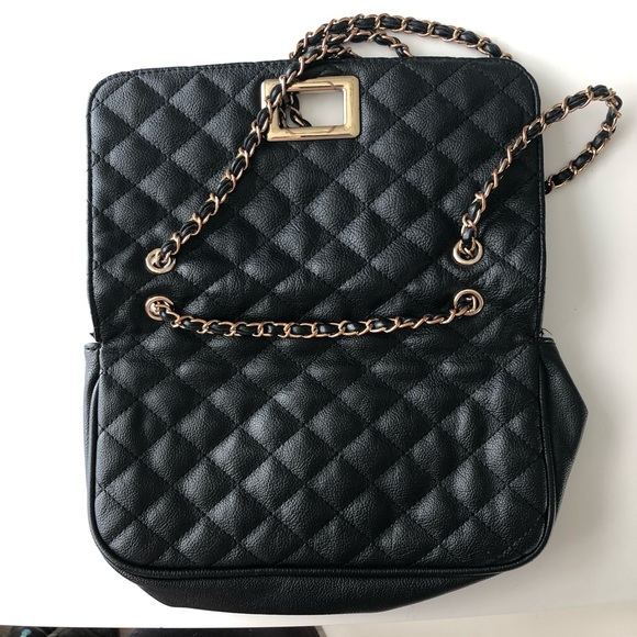ALDO Black Quilted Leather Shoulder Purse - Picture 6 of 6